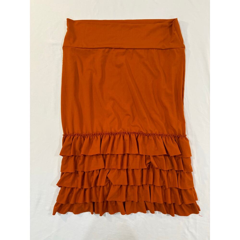Peekaboo Chic Orange Ruffled Slip Skirt Extender Size L/XL - Picture 2 of 6